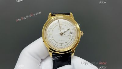 Omega De Ville 9015 Movement 40mm YG/RG Case Italian Calfskin Leather Band Watch
